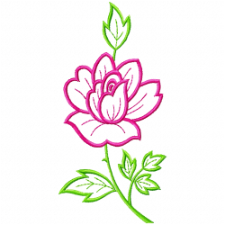Flowers And Tree Embroidery Design 1